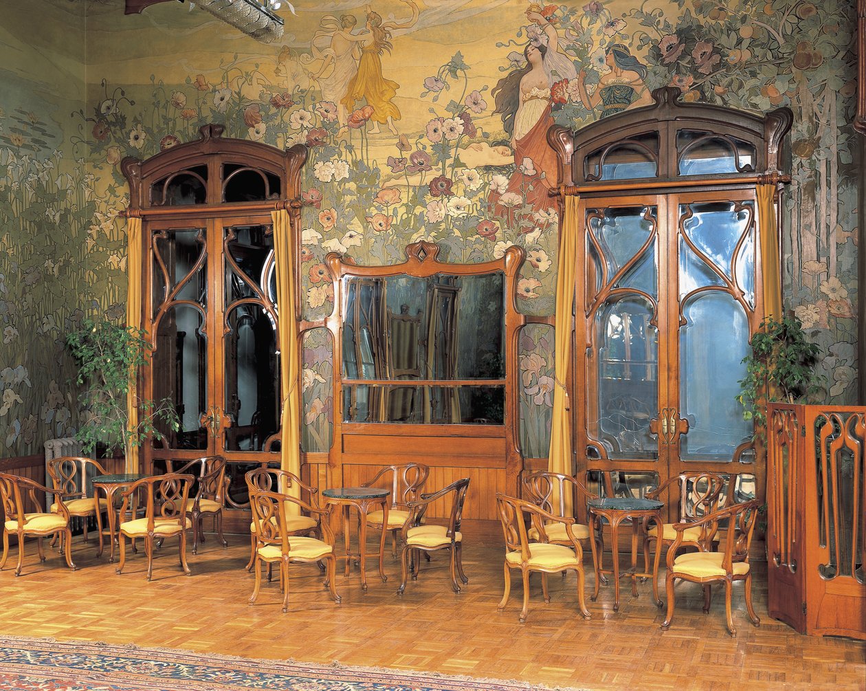 Interiores do salão de um grande hotel, Villa Igea, Palermo, Sicília, Itália de Ernesto Basile