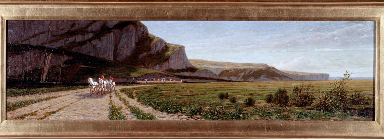 Cruzando o Canal Crinan, Escócia Pintura de Ernesto Bertea (1836-1904) de Ernesto Bertea