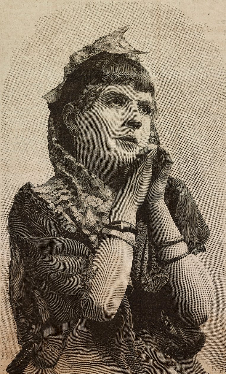 Menina, gravura de Ernesto Mancastroppa de foto de L Guidi, de L