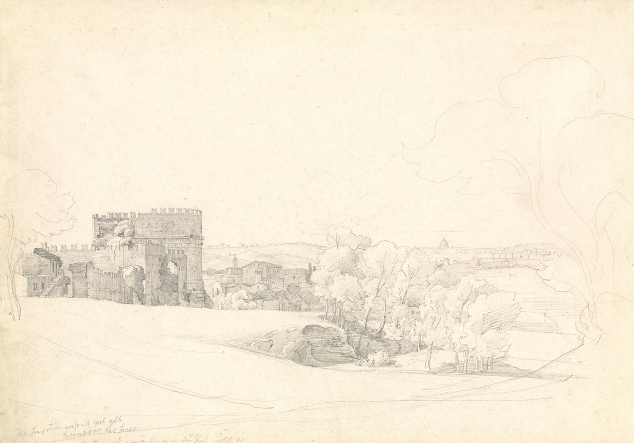 Via Appia Antica com o túmulo de Cecilia Metella de Ernst Fries