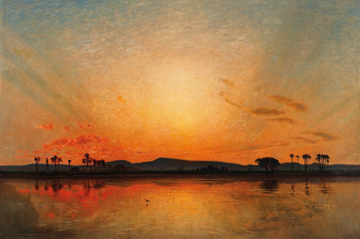 Afterglow no céu da noite egípcia de Ernst Koerner