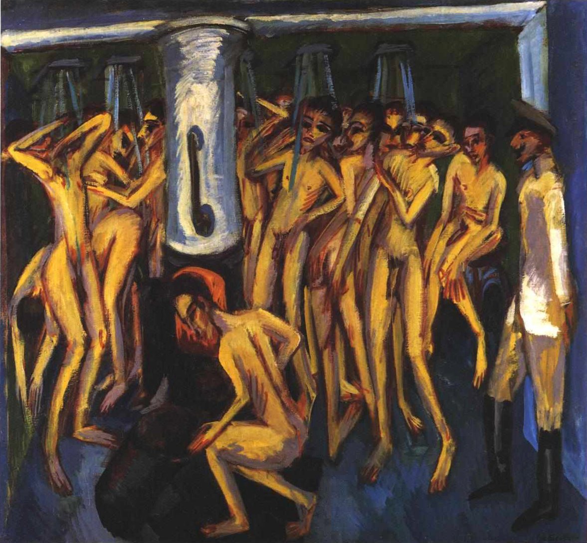 O banho do soldado Alemão: O banho de soldado ou artilheiro de Ernst Ludwig Kirchner