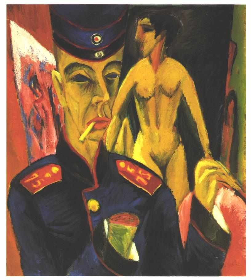 Auto-retrato como soldado de Ernst Ludwig Kirchner