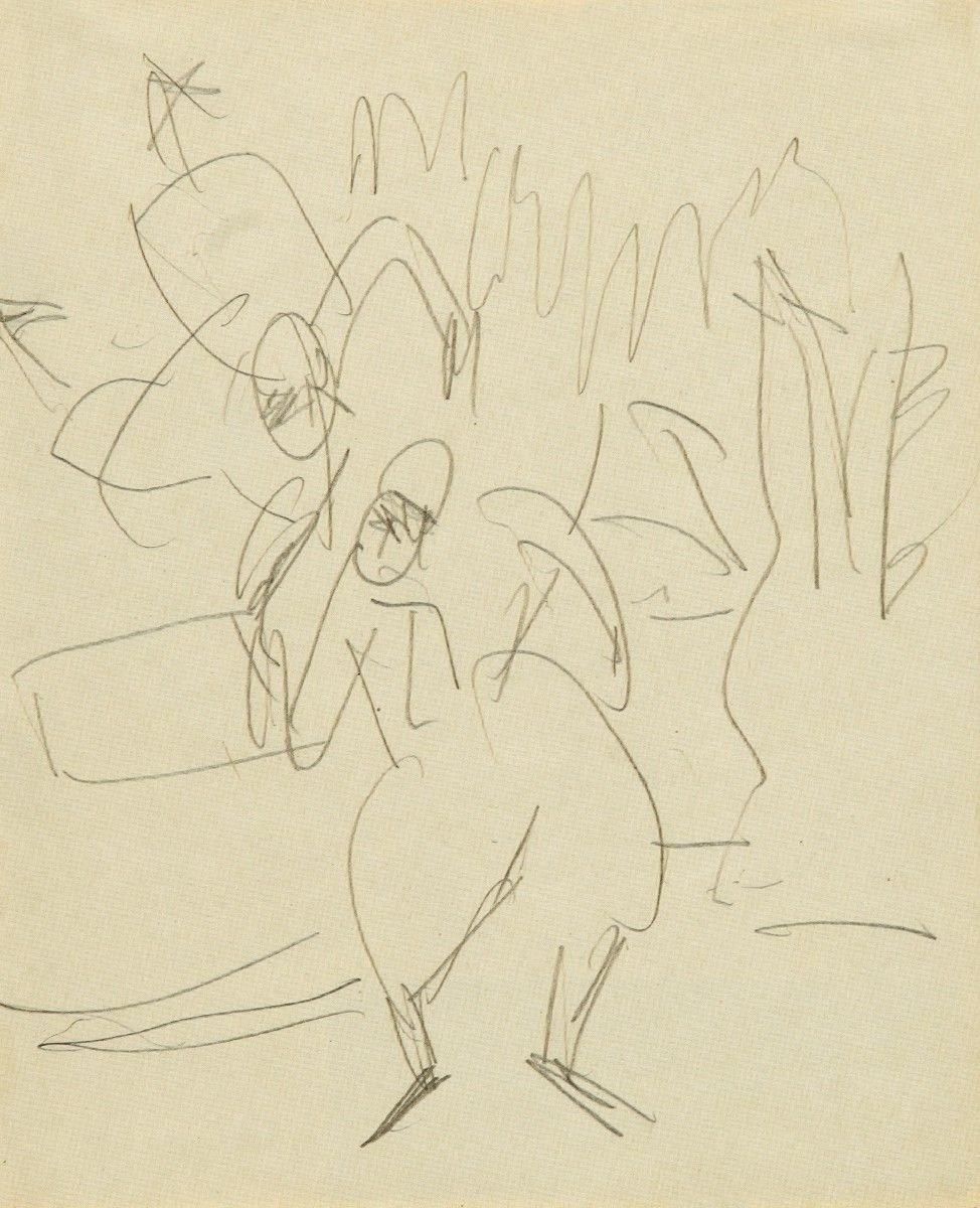 Acrobatas em movimento de Ernst Ludwig Kirchner