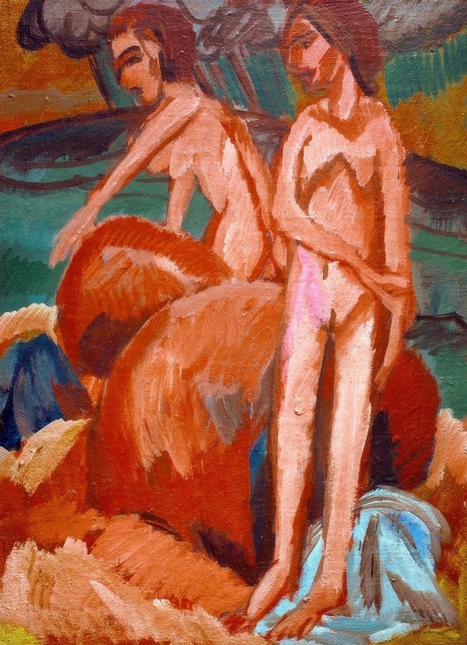 Banhando-se no lago de Ernst Ludwig Kirchner