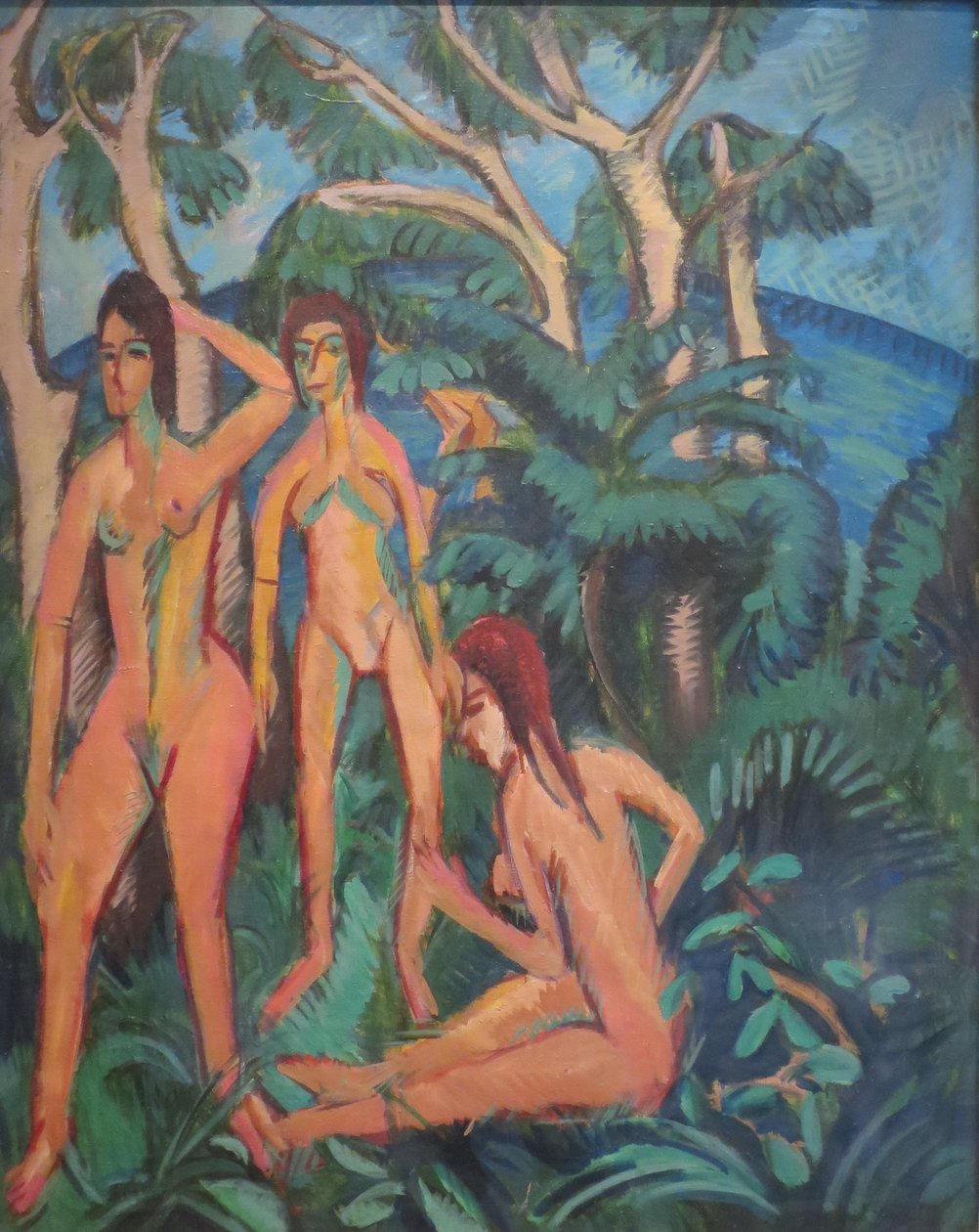 Banhistas sob árvores de Ernst Ludwig Kirchner
