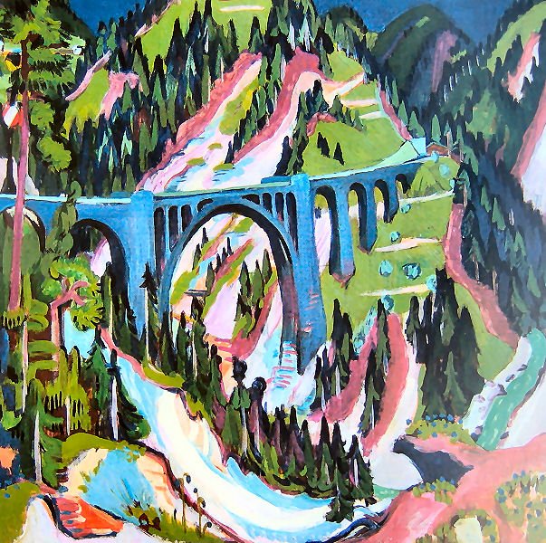 Ponte em prados de Ernst Ludwig Kirchner