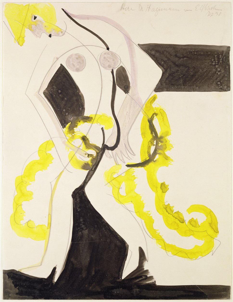 Dançarino com um xale amarelo de Ernst Ludwig Kirchner