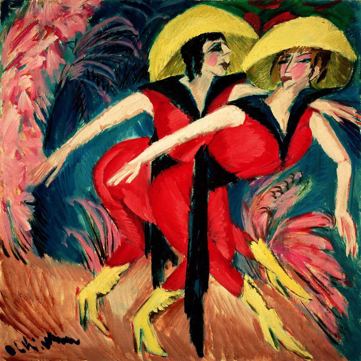 Dançarinos em vermelho, 1914 de Ernst Ludwig Kirchner