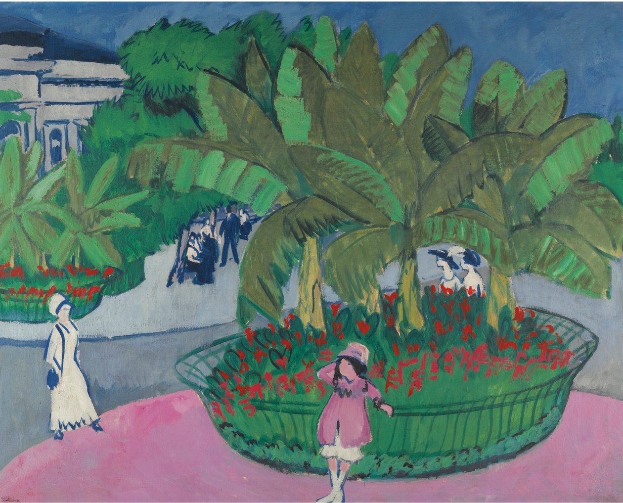 O Boskett, Albertplatz em Dresden de Ernst Ludwig Kirchner