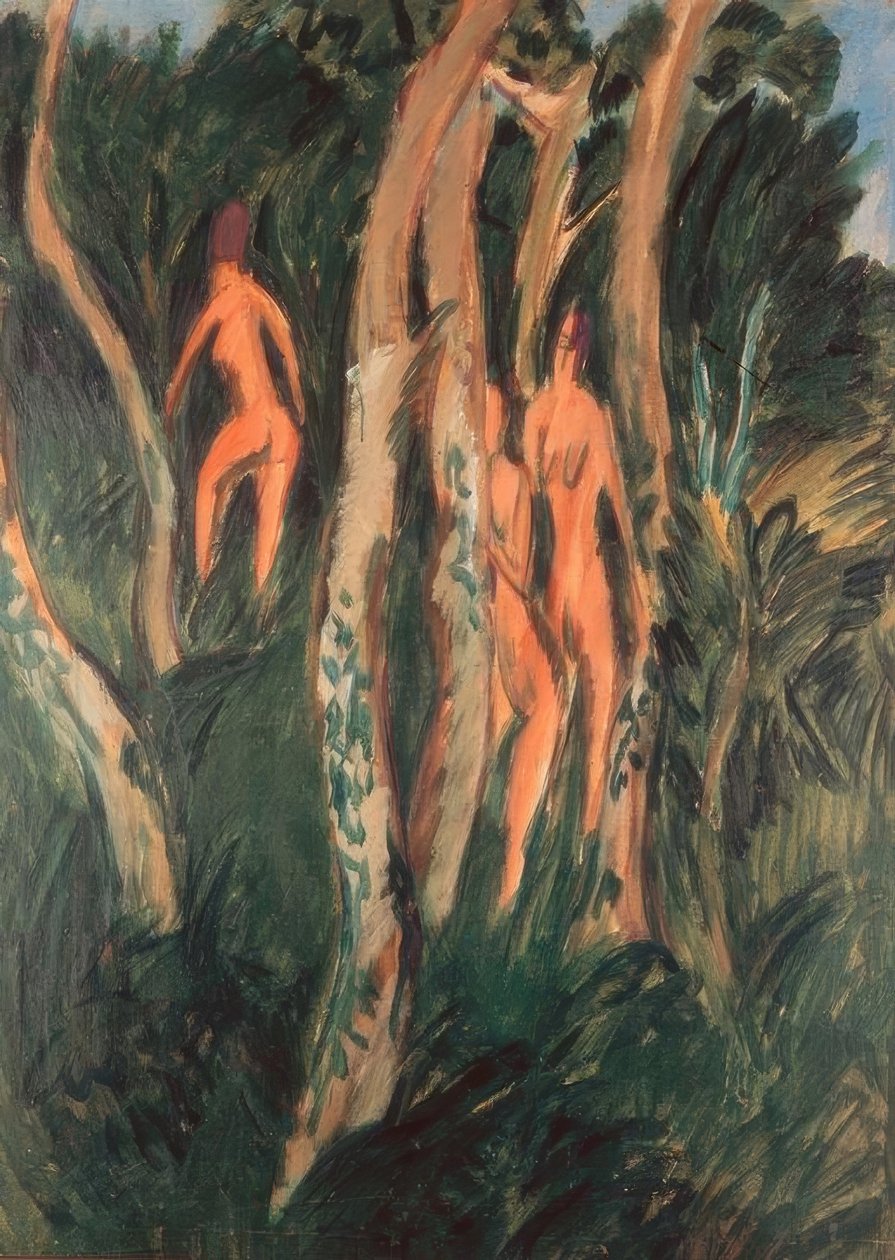 Três atos sob árvores de Ernst Ludwig Kirchner