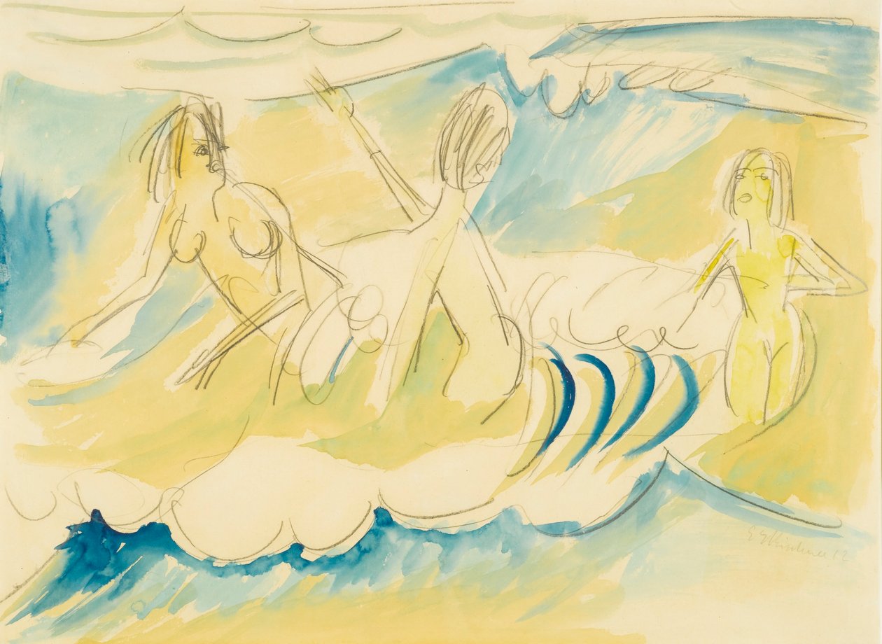 Três meninas na água de Ernst Ludwig Kirchner