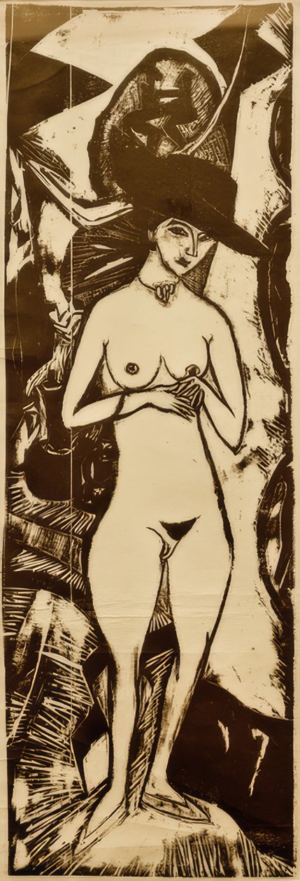 ELKirchner, nu com chapéu preto de Ernst Ludwig Kirchner