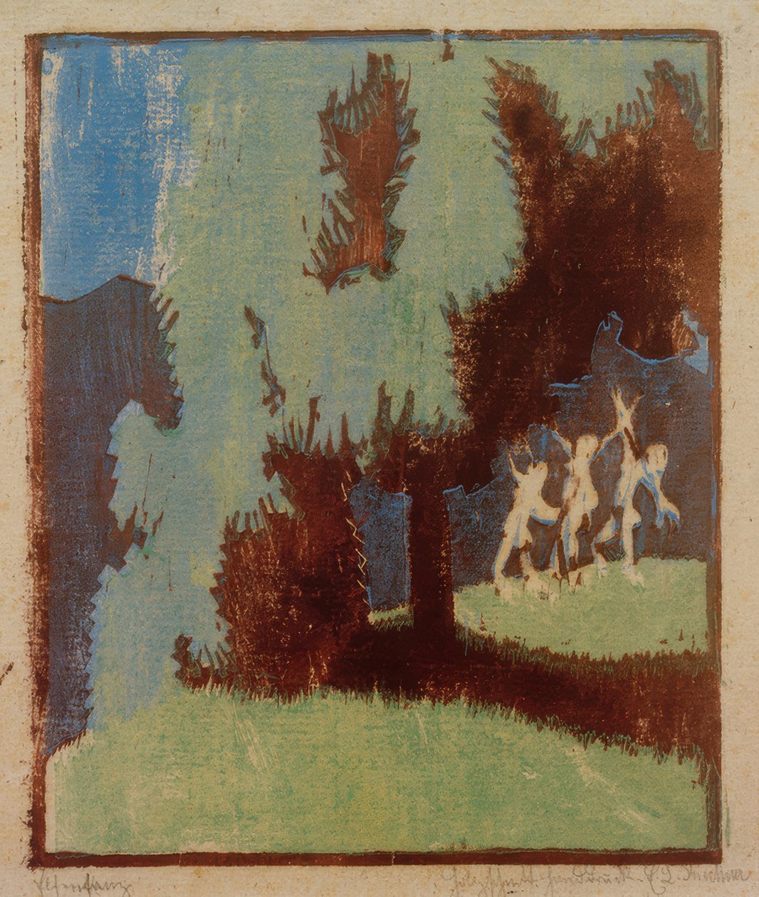 Onze dança ao luar de Ernst Ludwig Kirchner