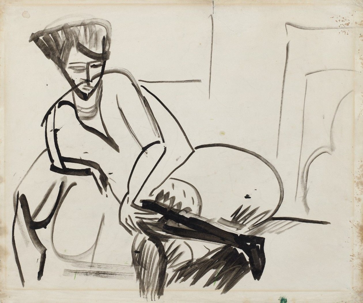 Mulher, sofá de Ernst Ludwig Kirchner