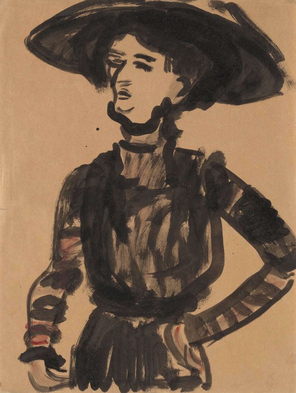 GUGG mulher com chapéu preto de Ernst Ludwig Kirchner