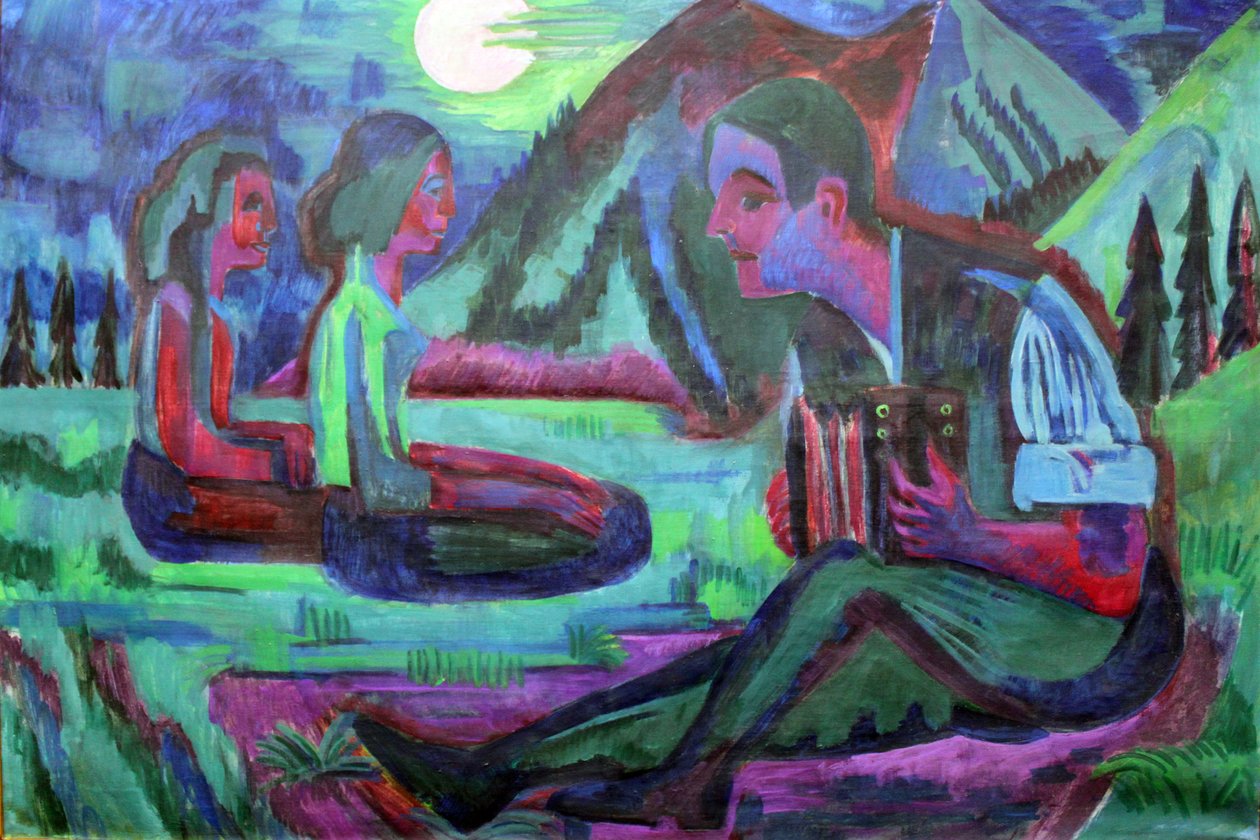 Handorgler em Mondnacht de Ernst Ludwig Kirchner