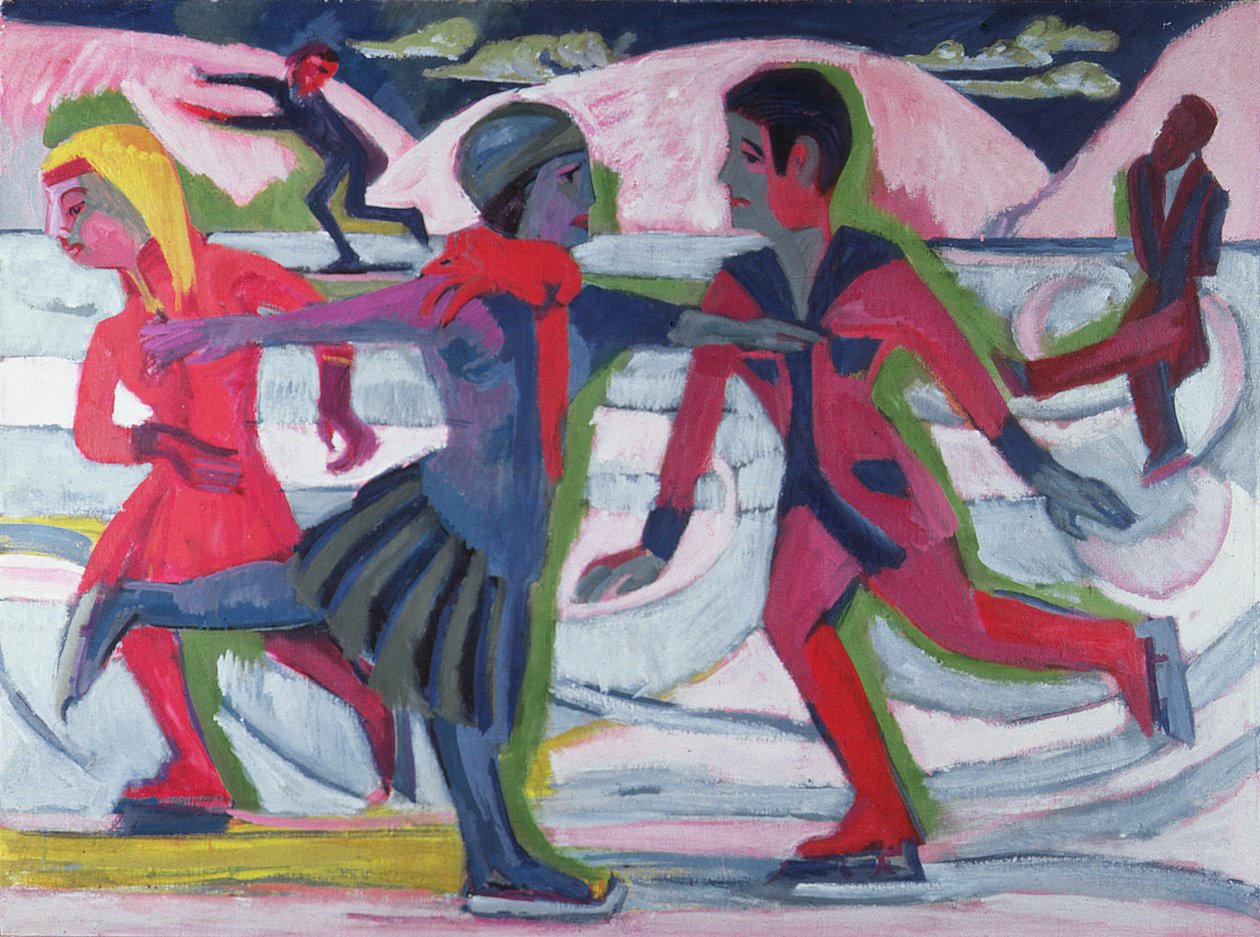 Patinadores de gelo de Ernst Ludwig Kirchner