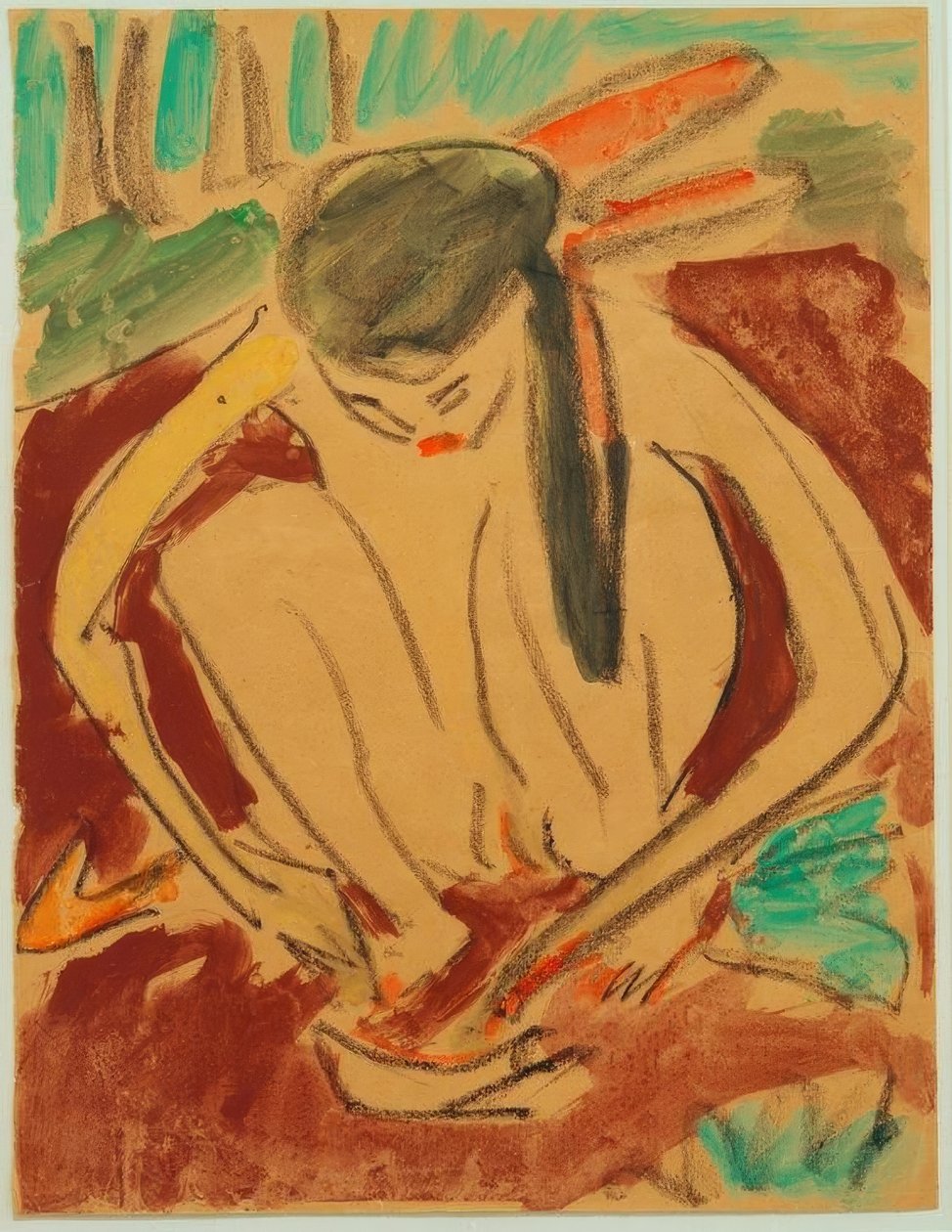 Menina encolhida de Ernst Ludwig Kirchner
