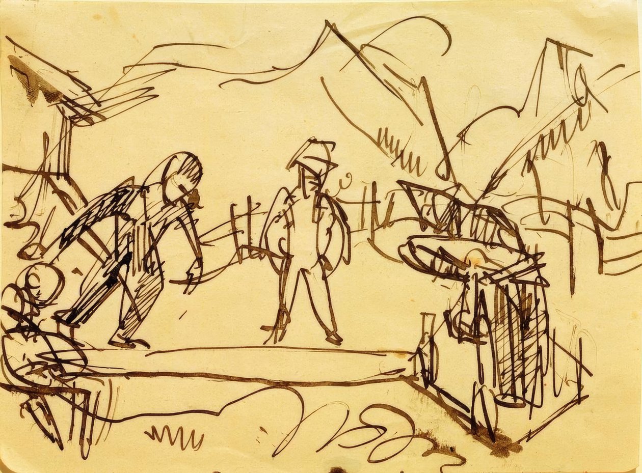 Pista de boliche no Stafelalp de Ernst Ludwig Kirchner