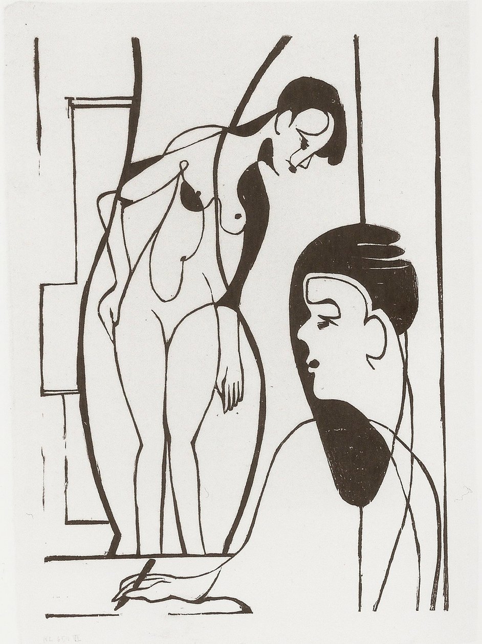 Artista e modelo de Ernst Ludwig Kirchner