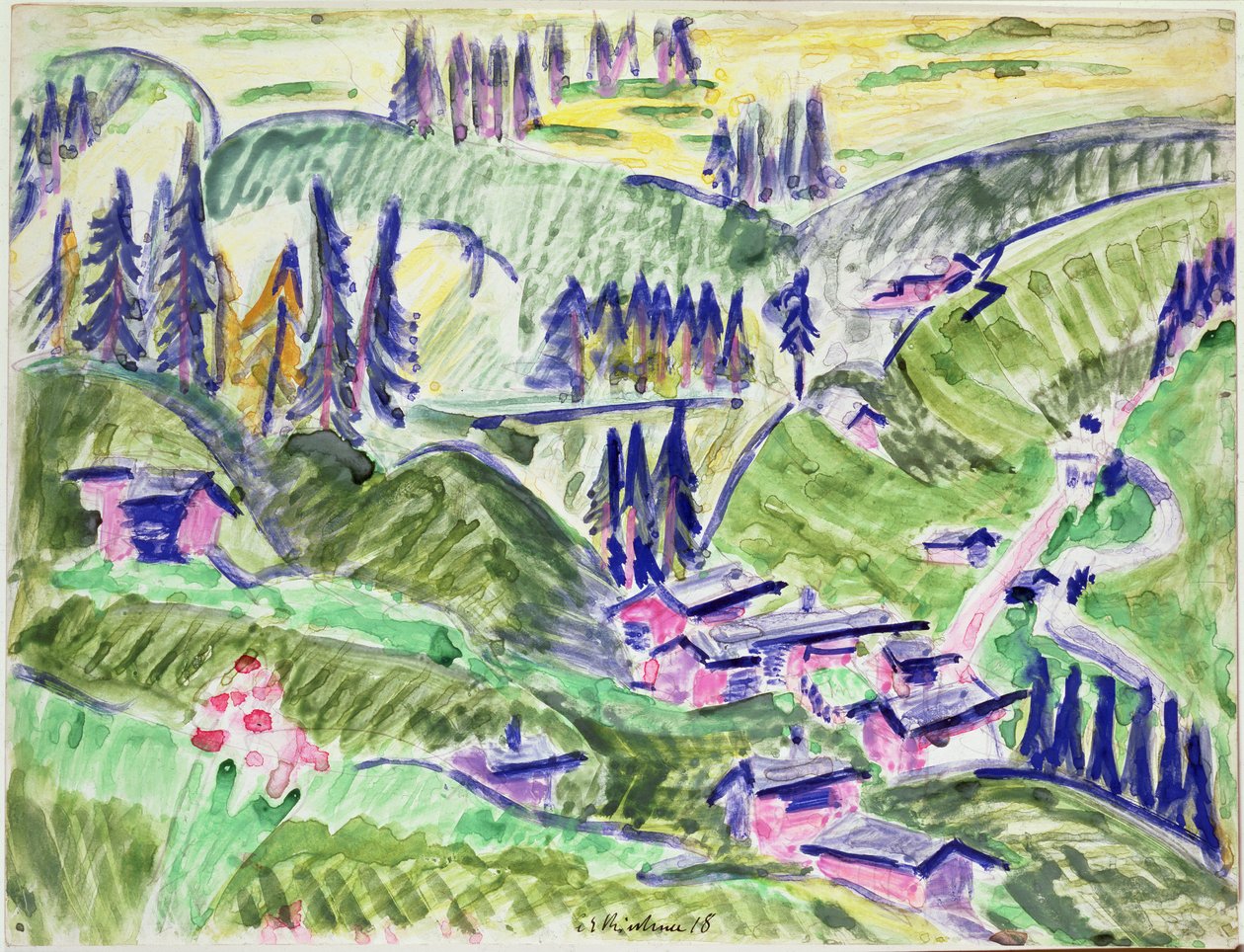 Paisagem, 1918 de Ernst Ludwig Kirchner