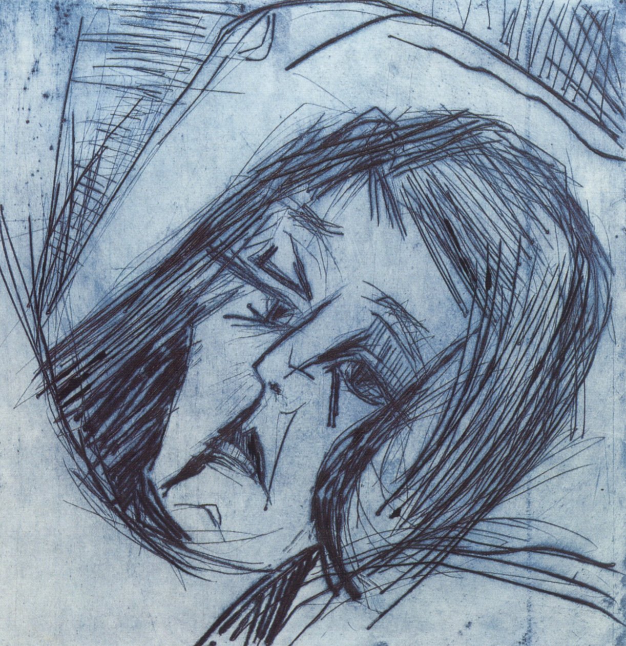 Cabeça da menina deitada de Ernst Ludwig Kirchner