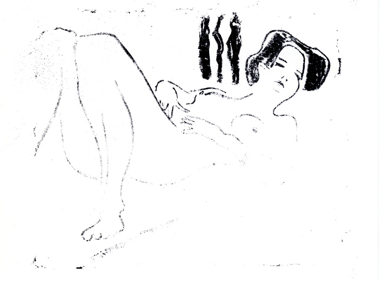 Deitada nu feminino de Ernst Ludwig Kirchner