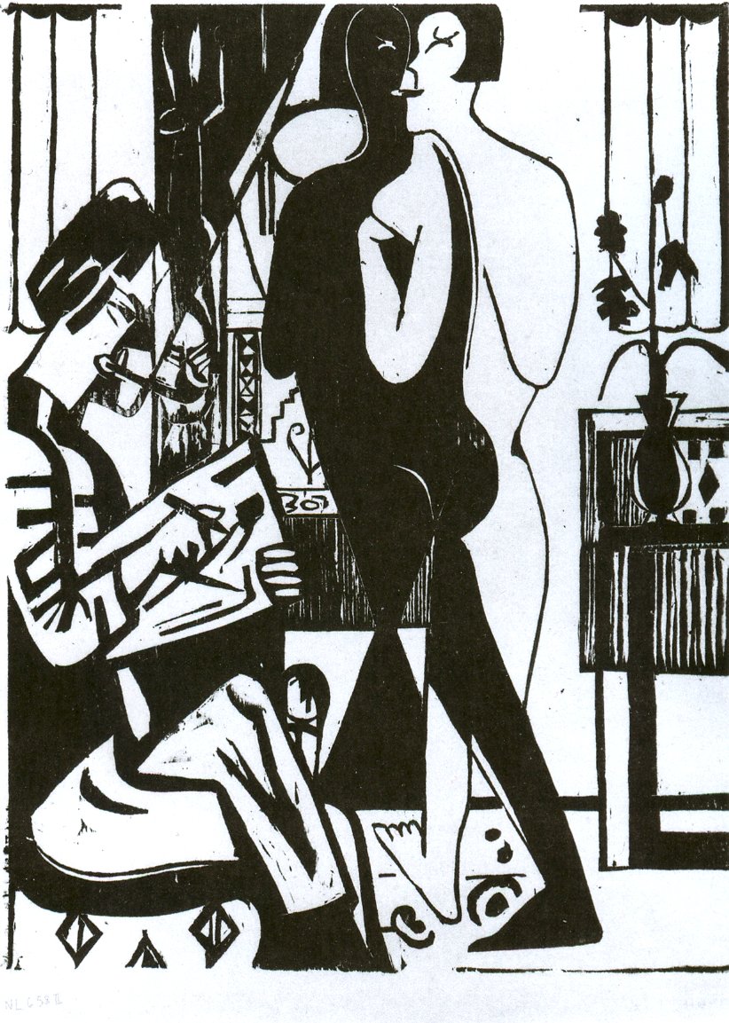Pintor e modelo de Ernst Ludwig Kirchner