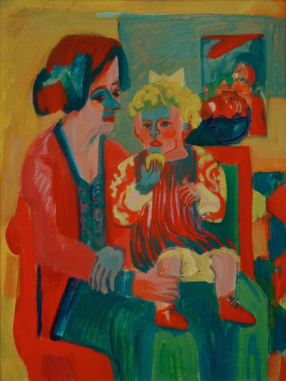 Menina com criança de Ernst Ludwig Kirchner