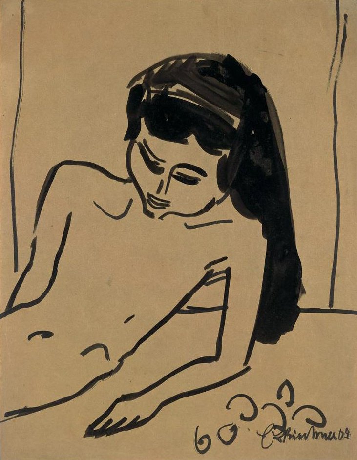 Menina, com, cabelo aberto de Ernst Ludwig Kirchner