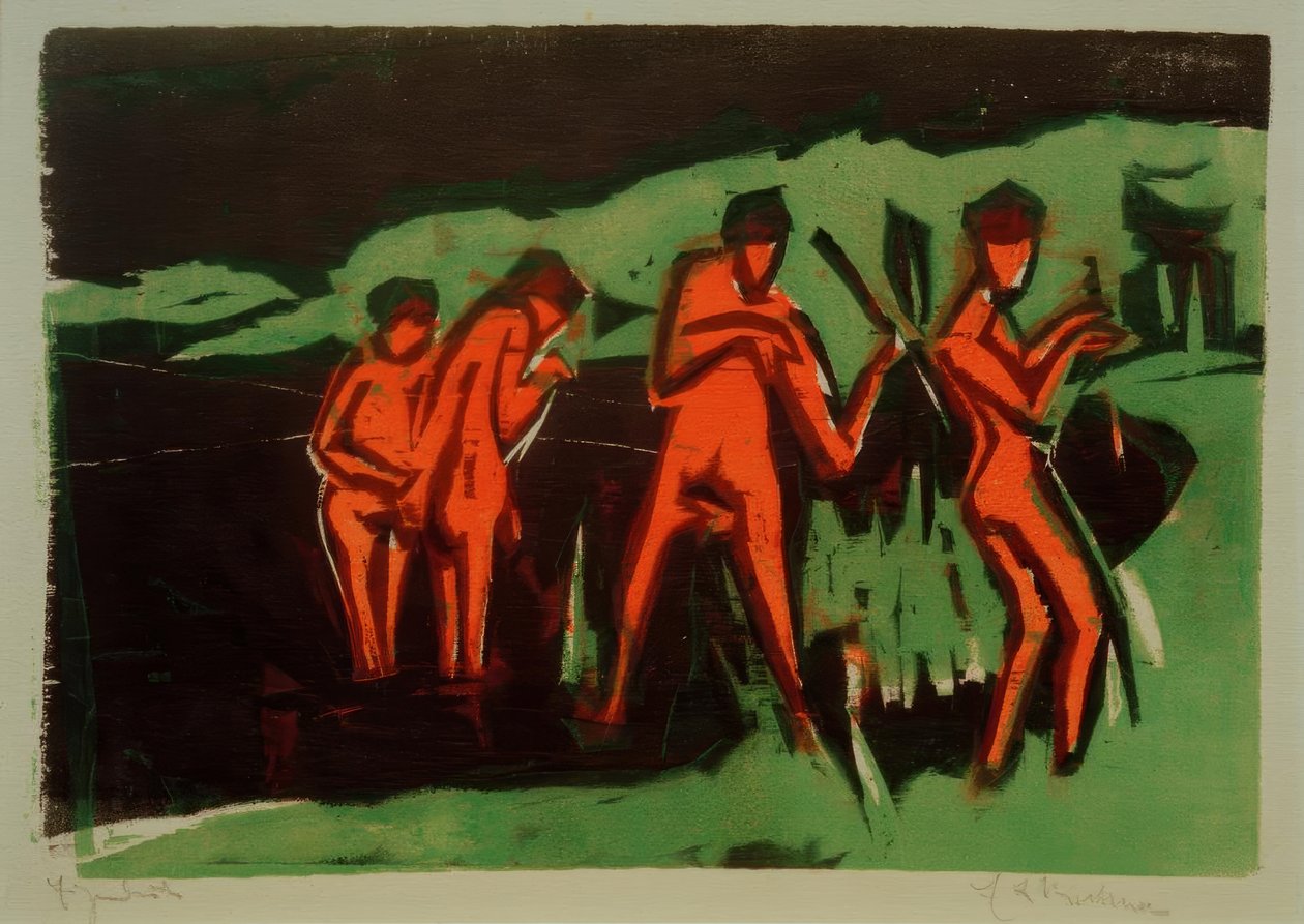 Palhetas jogando morcegos de Ernst Ludwig Kirchner