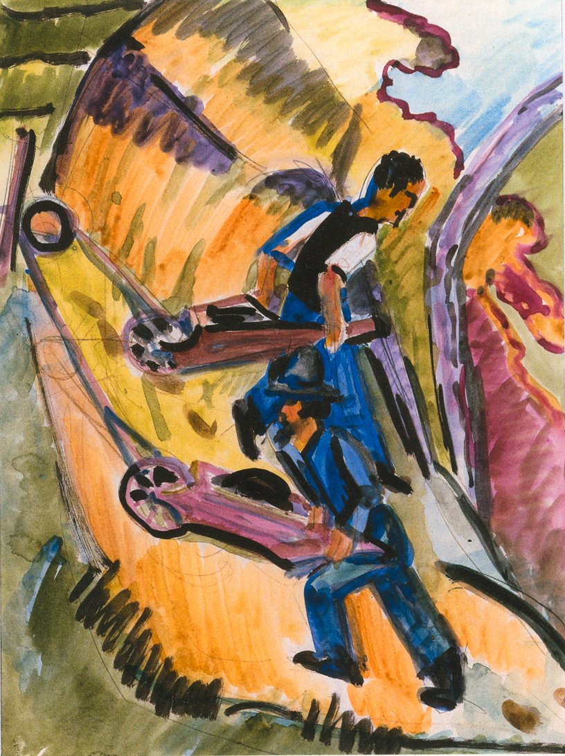 Homens com carrinhos de mão de Ernst Ludwig Kirchner