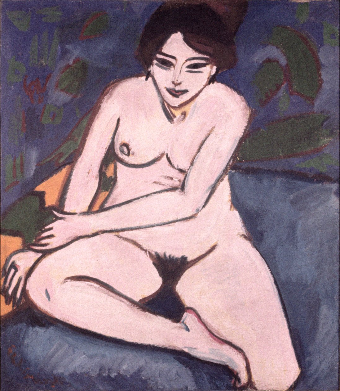 Modelo no chão azul, 1906 de Ernst Ludwig Kirchner
