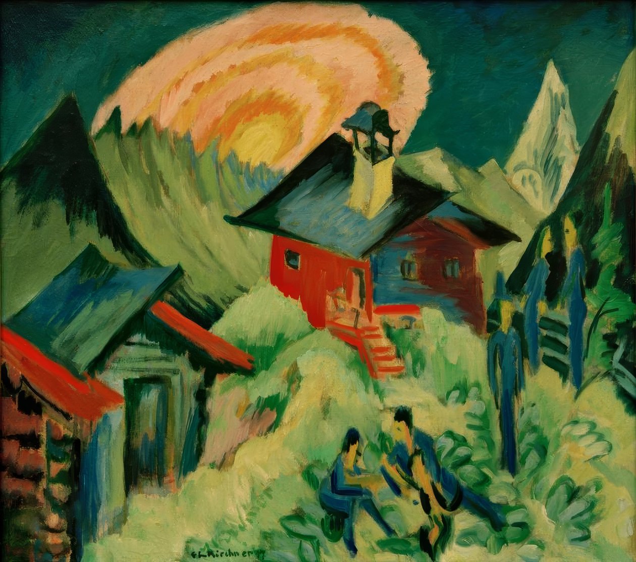 Nascer da lua no Stafelalp de Ernst Ludwig Kirchner