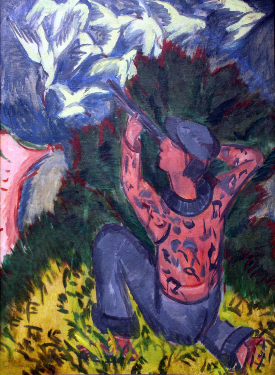Caçadores de gaivota na floresta de Ernst Ludwig Kirchner