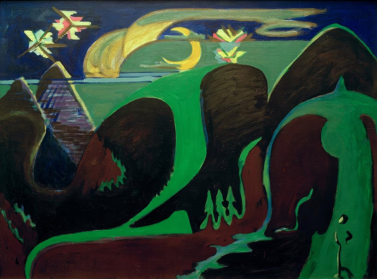 Paisagem de fantasia noturna de Ernst Ludwig Kirchner