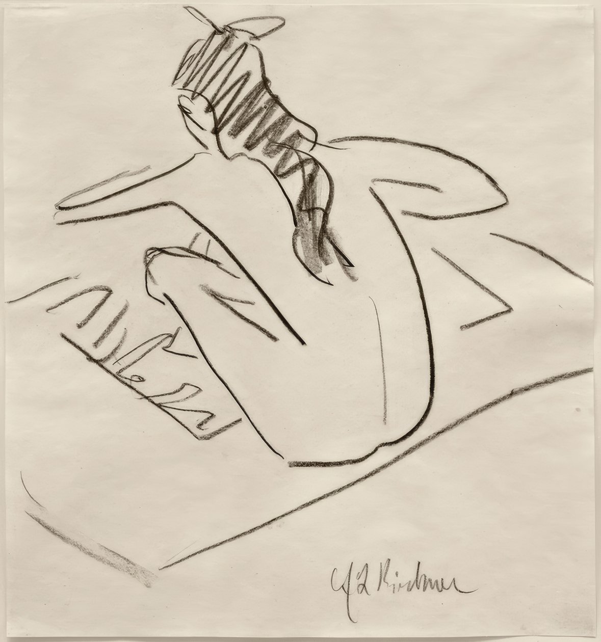 Sem título (sentado Fränzi de trás para a frente) de Ernst Ludwig Kirchner