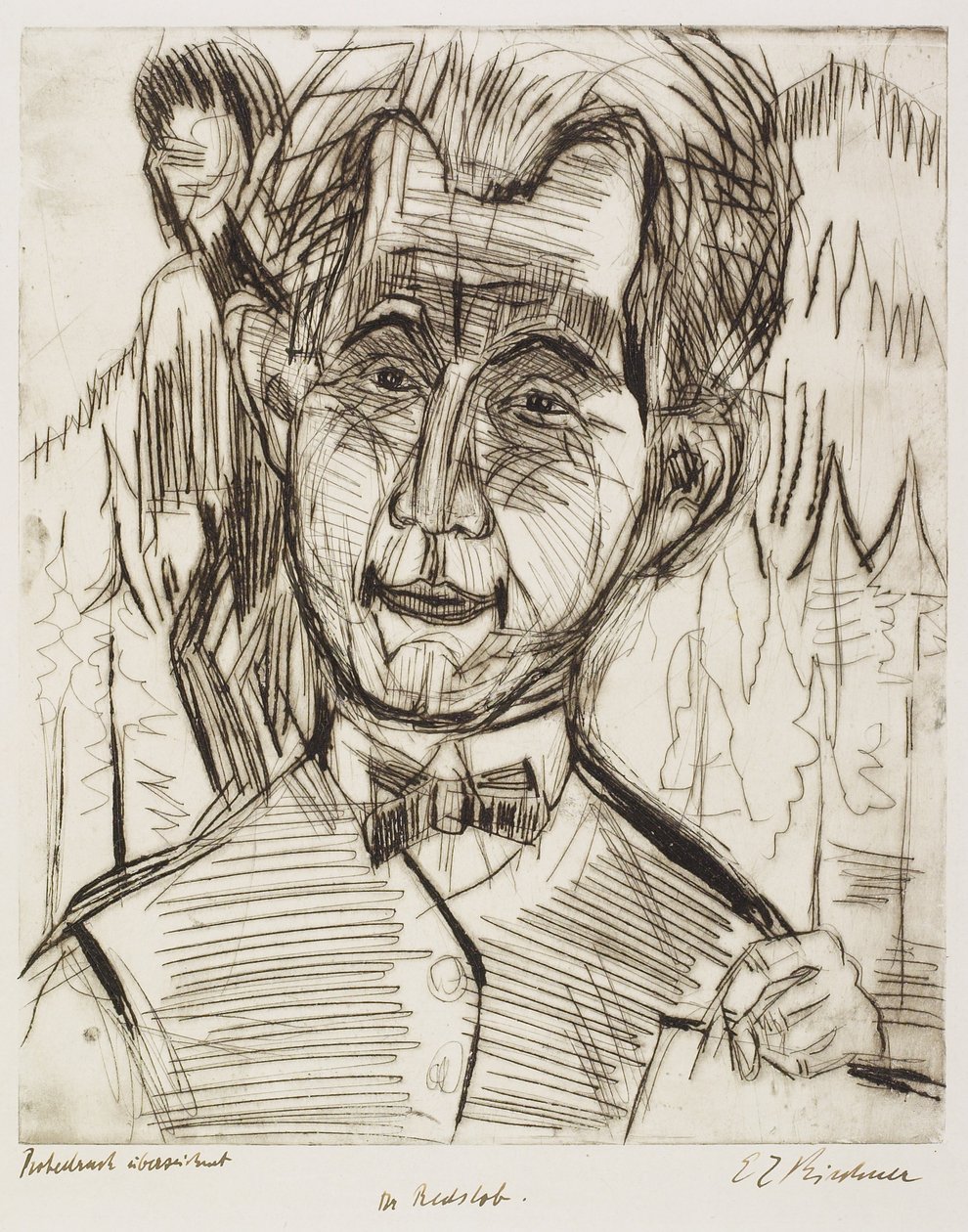 Retrato do Dr. Redslob, 1924 de Ernst Ludwig Kirchner