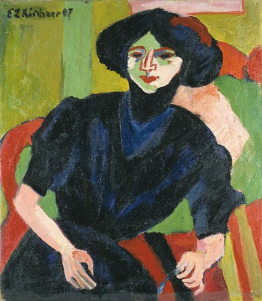 Retrato de uma mulher de Ernst Ludwig Kirchner