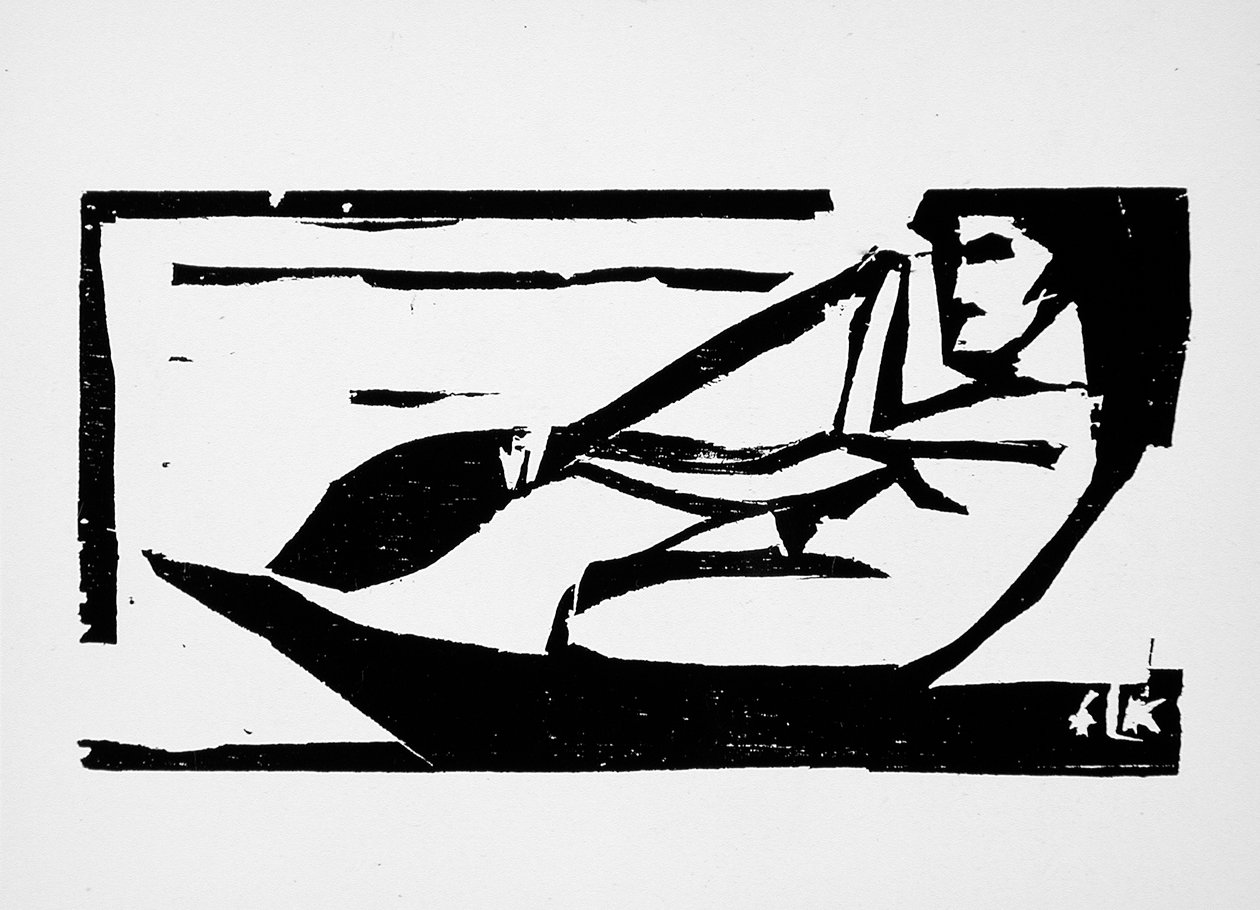 Mulher samoana a remo, 1910 de Ernst Ludwig Kirchner