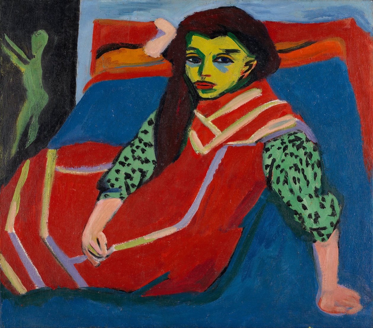Garota sentada (Fränzi Fehrmann) de Ernst Ludwig Kirchner
