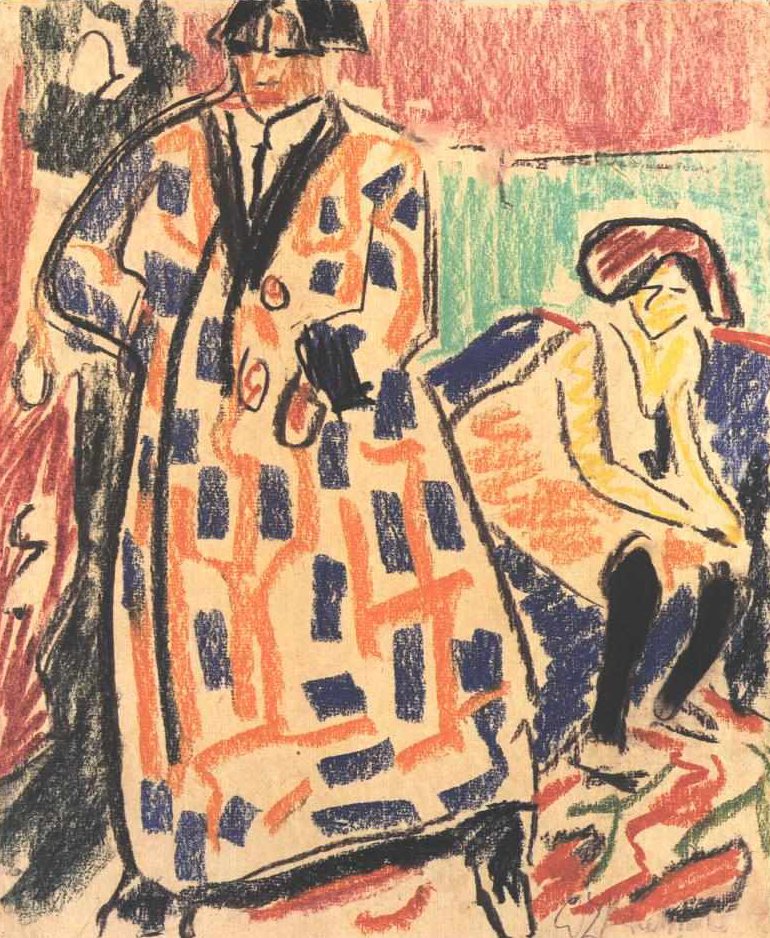 Auto-retrato com modelo de Ernst Ludwig Kirchner