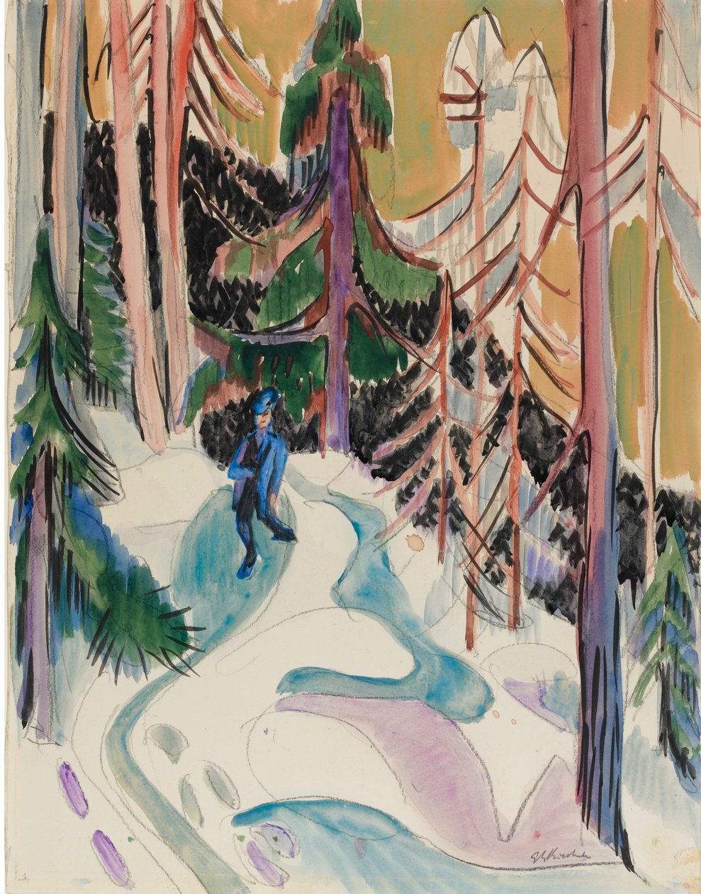 Ande na floresta de Ernst Ludwig Kirchner