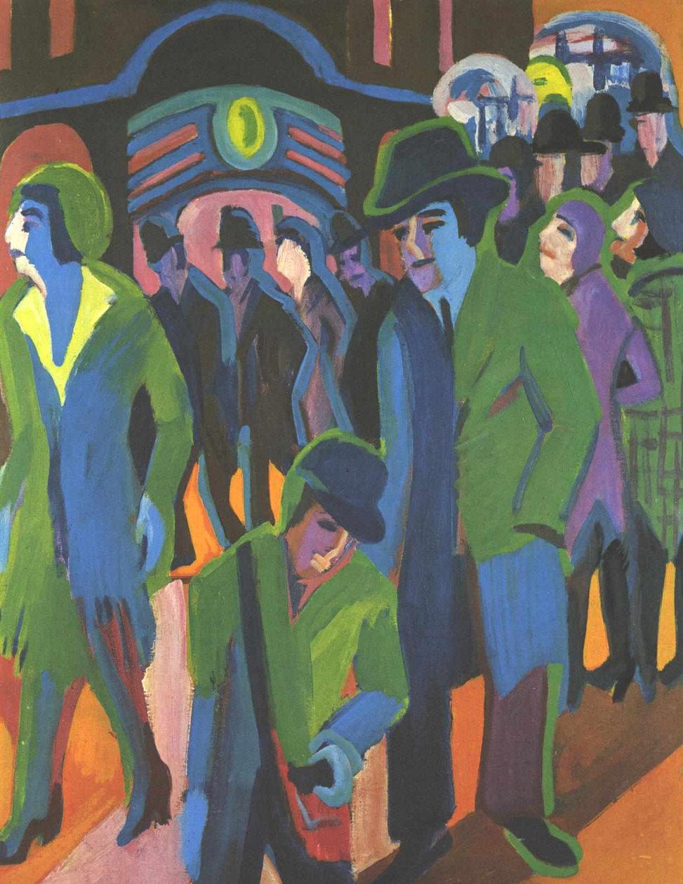 Rua com transeuntes de Ernst Ludwig Kirchner