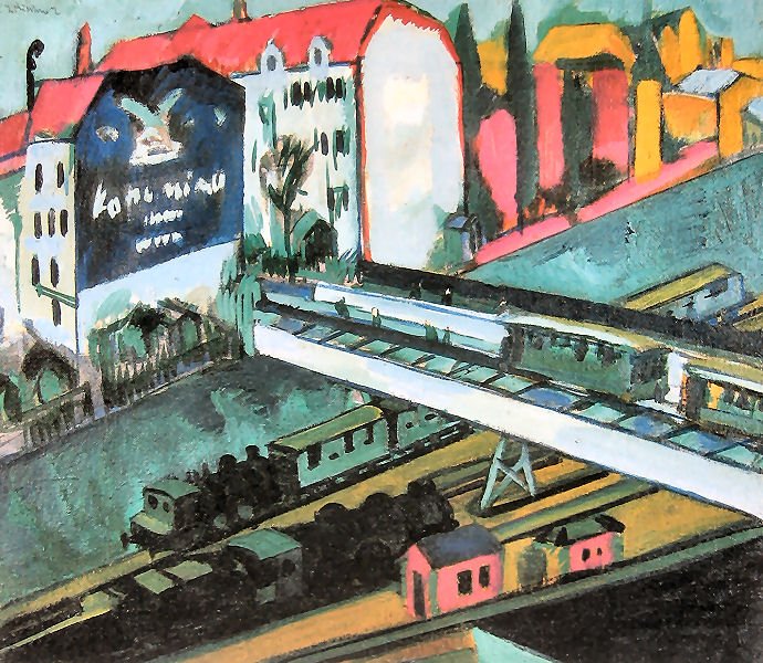 Bonde, e, estrada ferro de Ernst Ludwig Kirchner