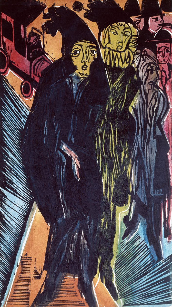Cena de rua (lito colorido) 1922 de Ernst Ludwig Kirchner
