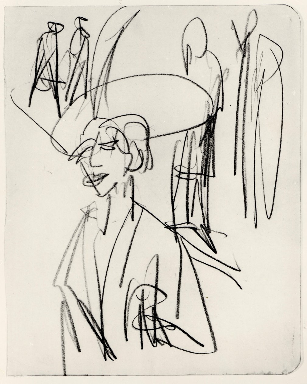 Estudo sobre a cocotte vermelha de Ernst Ludwig Kirchner