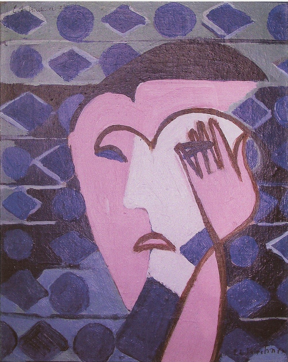 Cabeça de mulher triste de Ernst Ludwig Kirchner