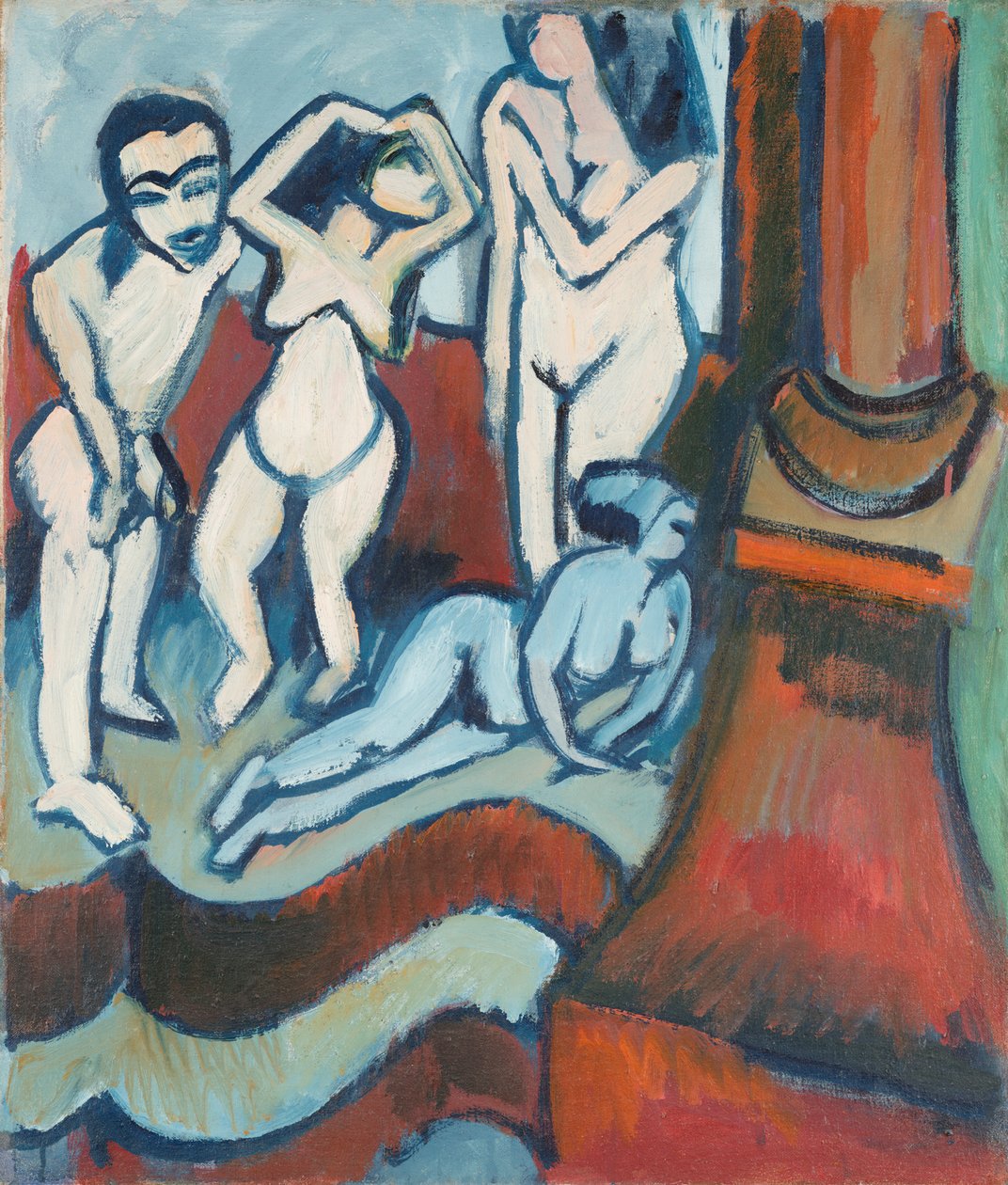 Quatro esculturas de madeira de Ernst Ludwig Kirchner